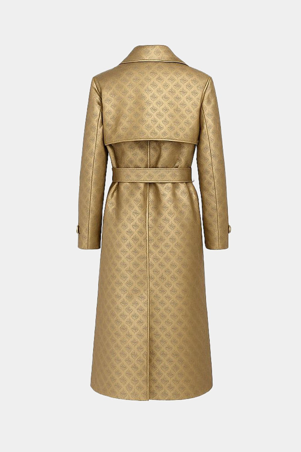 Trench Guess Donna in Ecopelle Oro con Motivo Logo