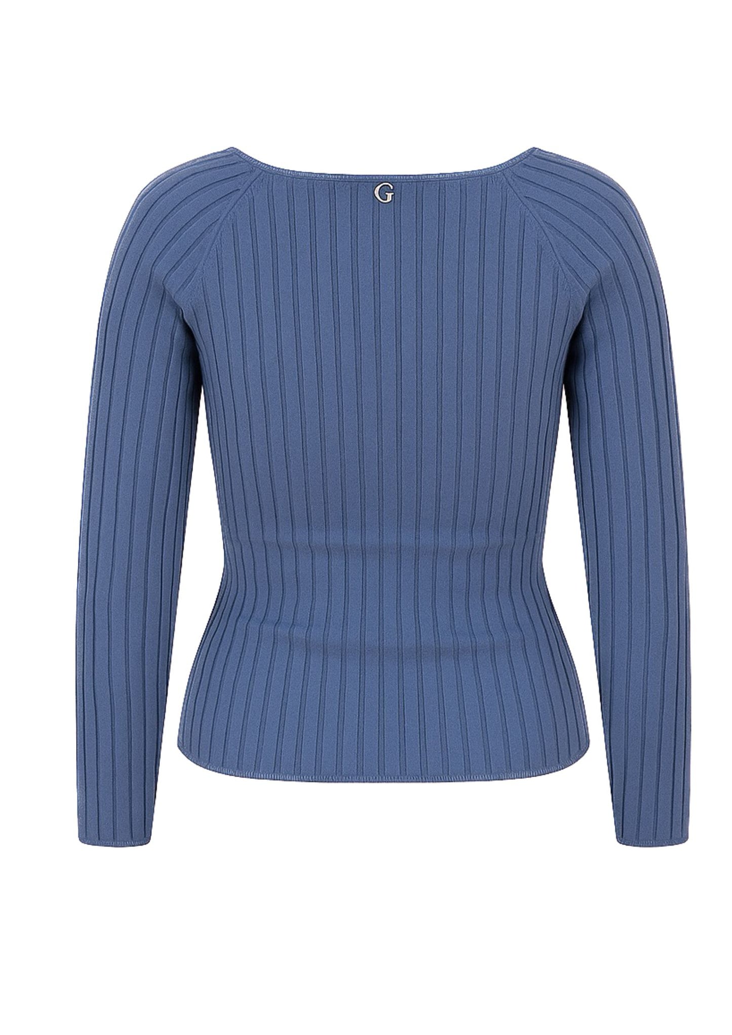 Maglia Guess Donna in Maglia a Coste con Scollo Incrociato