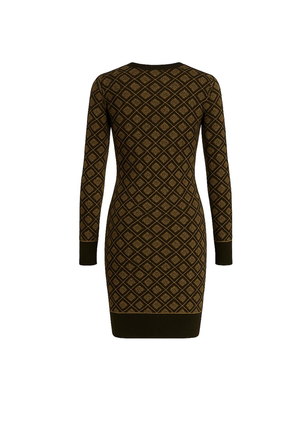 Abito Guess Donna in Maglia Jacquard con Fantasia Geometrica