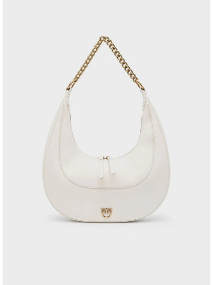 PINKO Borsetta Brioche Hobo Mini AI 23-24 PLTT 101433 A0QO Écru