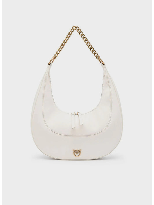 PINKO Borsetta Brioche Hobo Mini AI 23-24 PLTT 101433 A0QO Écru