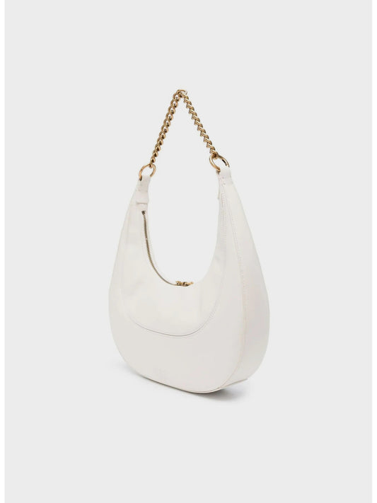 PINKO Borsetta Brioche Hobo Mini AI 23-24 PLTT 101433 A0QO Écru