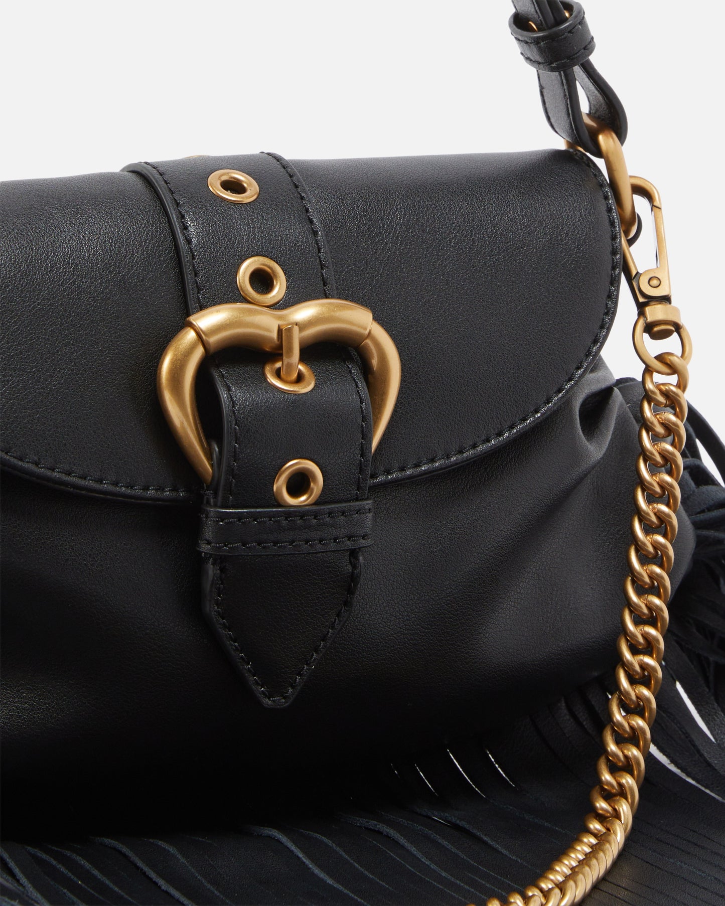 PINKO JOLENE MINI SHOULDER BAG WITH LONG FRINGING