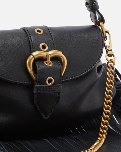 PINKO JOLENE MINI SHOULDER BAG WITH LONG FRINGING