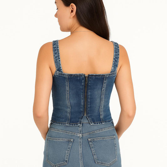 Corpetto in Denim Guess con Borchie Decorative