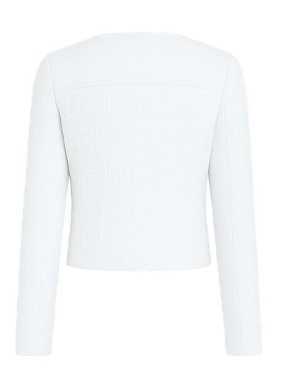 Giacca Guess Donna in Tessuto Jacquard Bianco con Logo