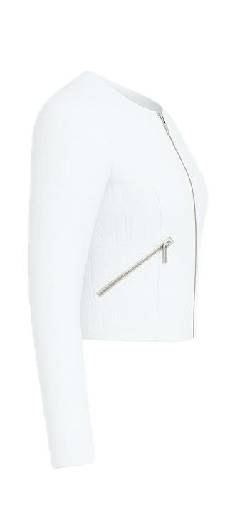 Giacca Guess Donna in Tessuto Jacquard Bianco con Logo