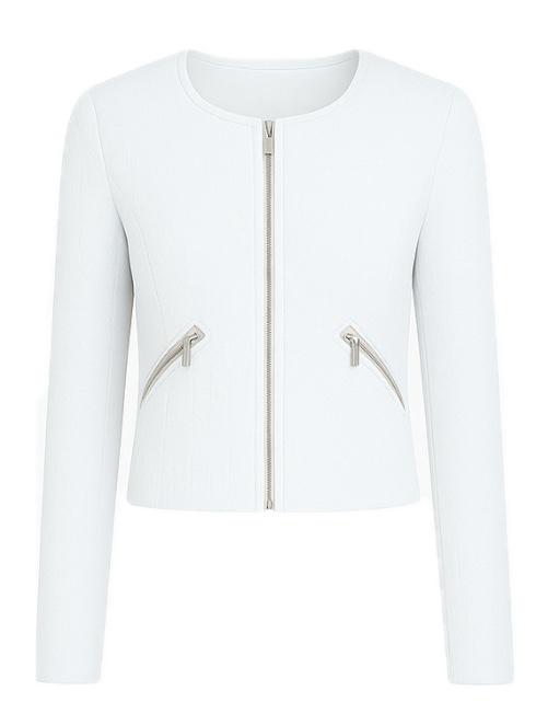 Giacca Guess Donna in Tessuto Jacquard Bianco con Logo