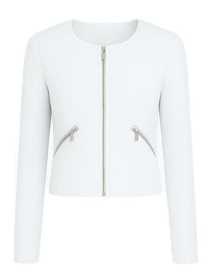 Giacca Guess Donna in Tessuto Jacquard Bianco con Logo