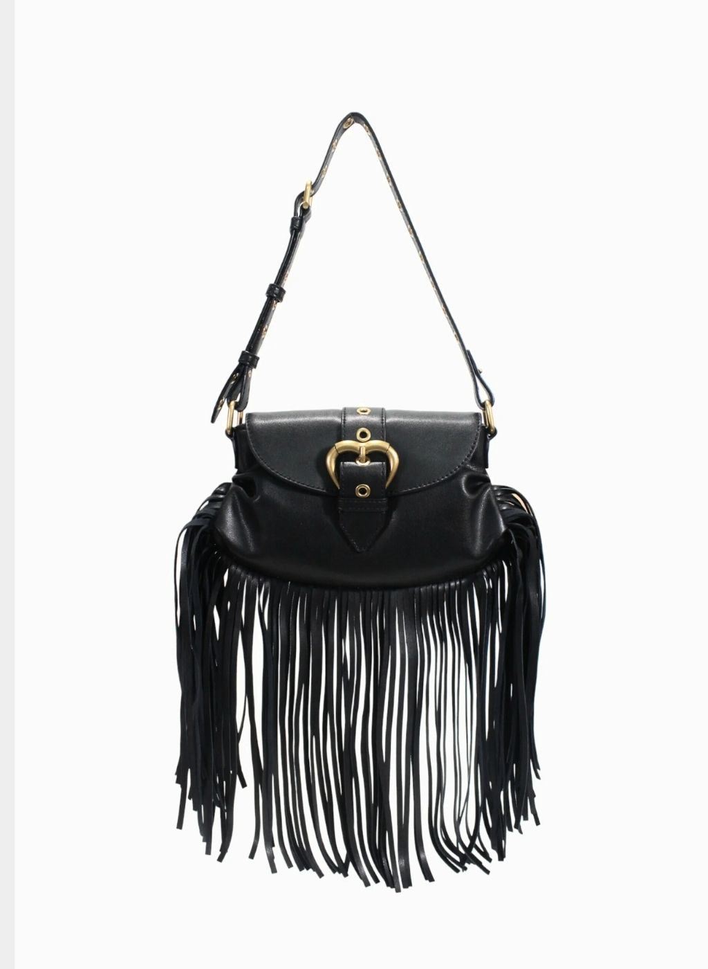 PINKO JOLENE MINI SHOULDER BAG WITH LONG FRINGING