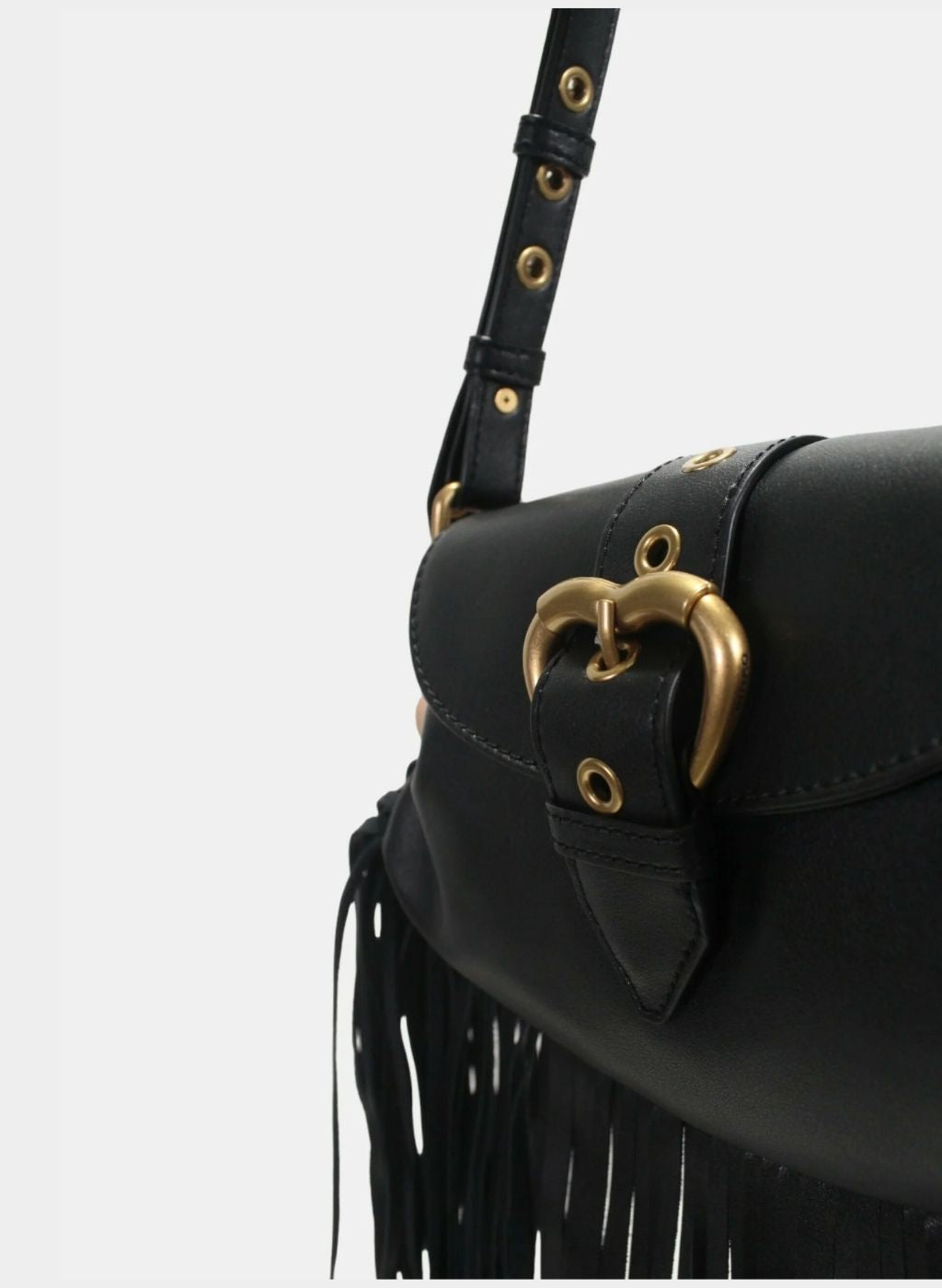PINKO JOLENE MINI SHOULDER BAG WITH LONG FRINGING