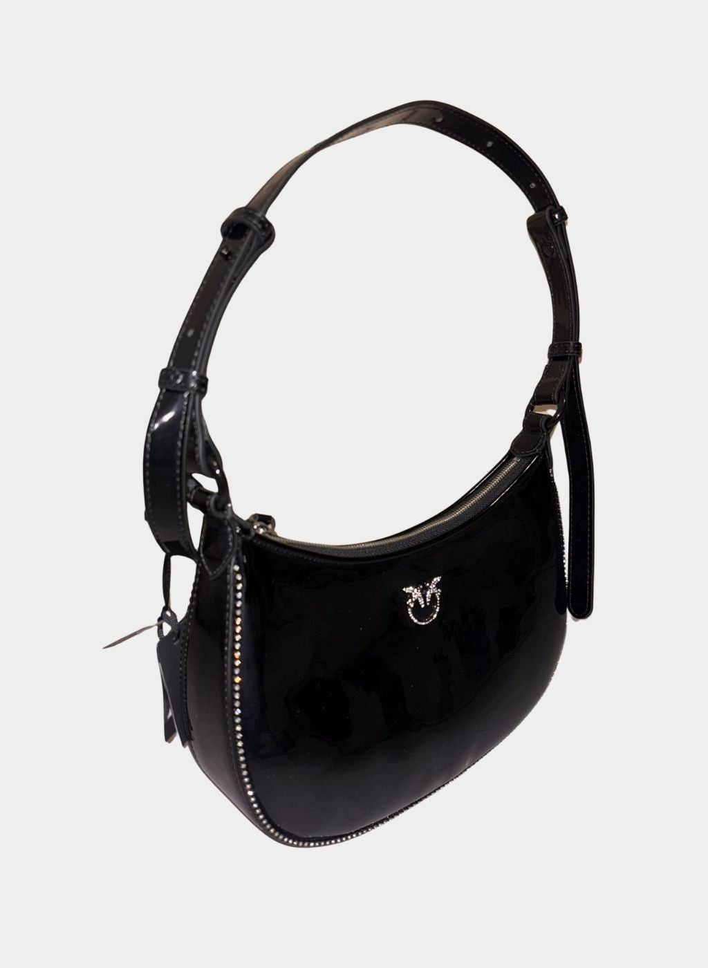 PINKO HALF MOON MINI - Borsa a mano - nero limousine block