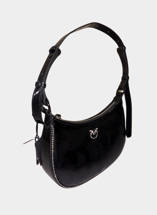 PINKO HALF MOON MINI - Borsa a mano - nero limousine block