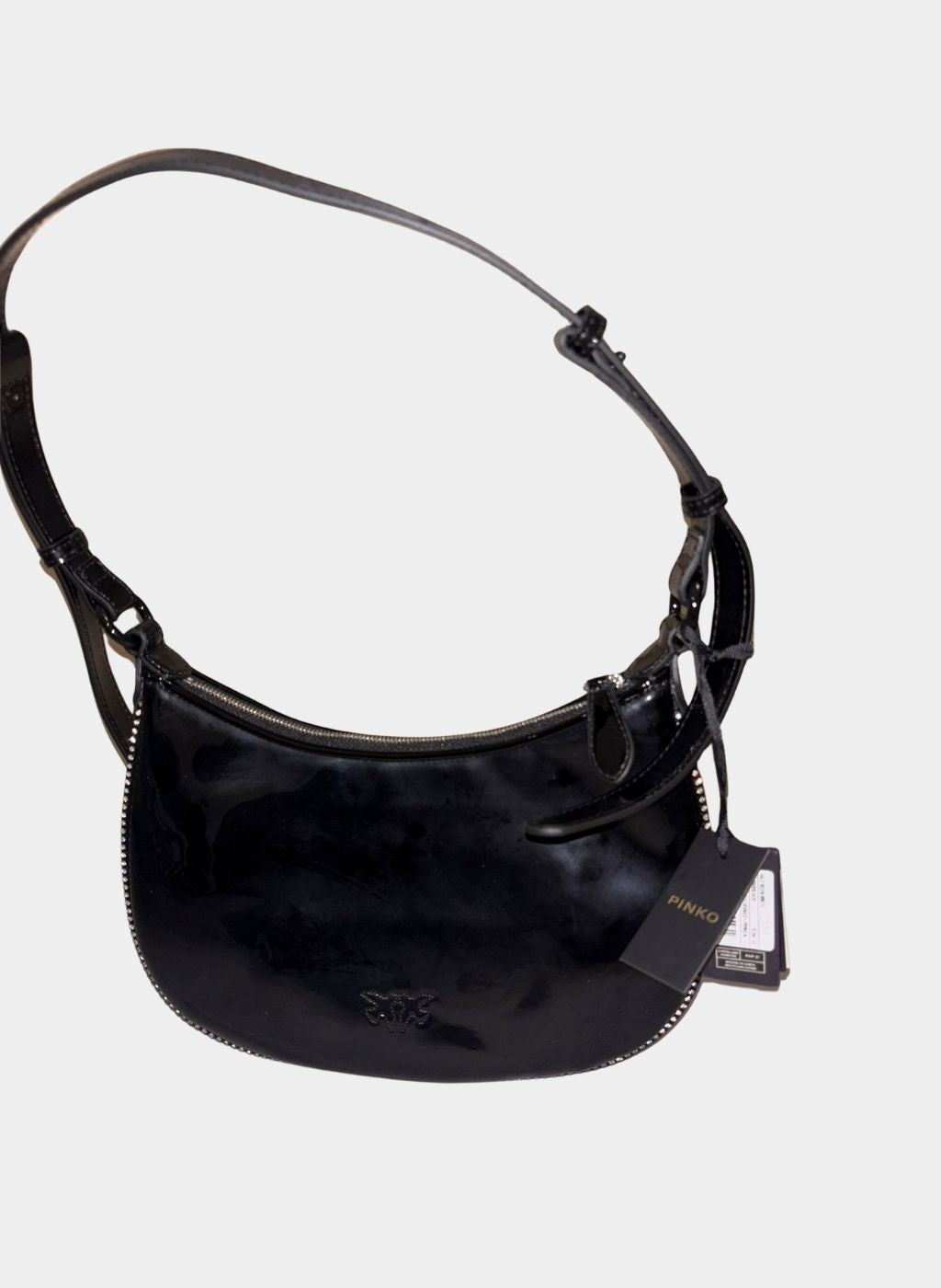 PINKO HALF MOON MINI - Borsa a mano - nero limousine block