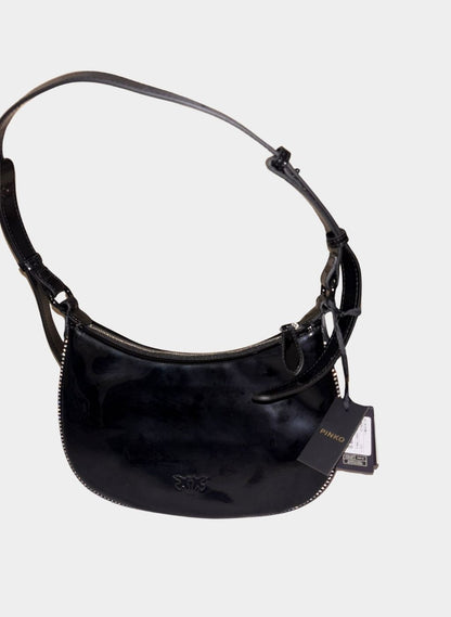 PINKO HALF MOON MINI - Borsa a mano - nero limousine block