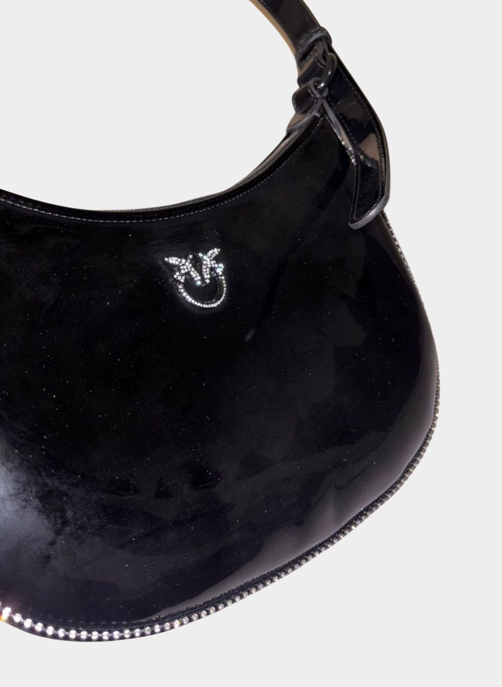 PINKO HALF MOON MINI - Borsa a mano - nero limousine block