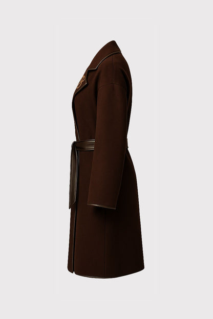 Cappotto Guess Donna in Lana con Cintura e Dettagli Logo