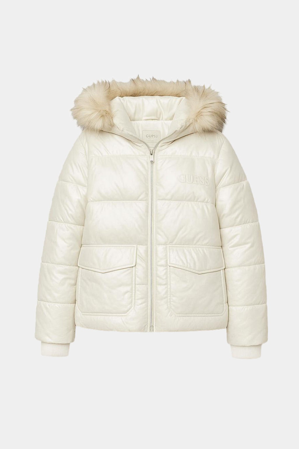 Piumino Guess Donna con Cappuccio e Pelliccia Ecologica