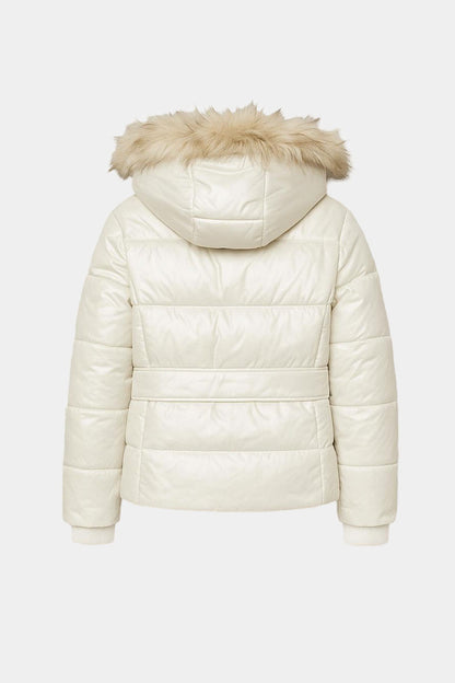 Piumino Guess Donna con Cappuccio e Pelliccia Ecologica