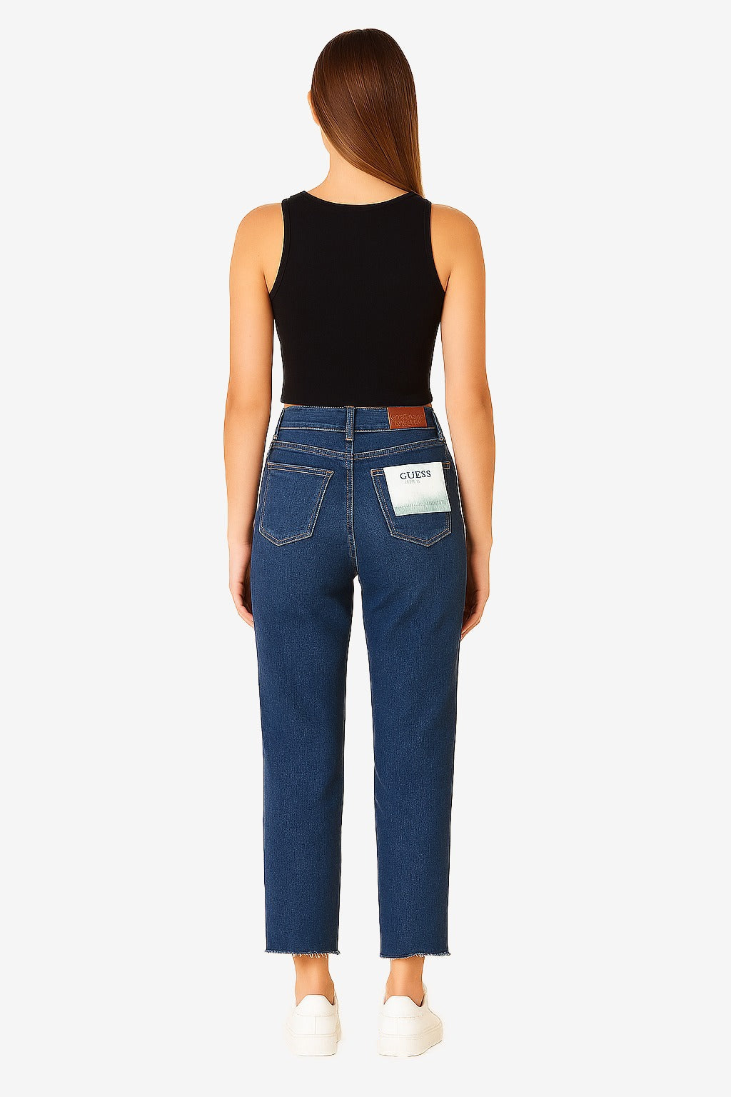 Jeans Guess Donna a Vita Alta con Bottoni Laterali