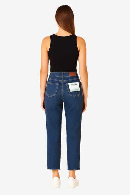 Jeans Guess Donna a Vita Alta con Bottoni Laterali
