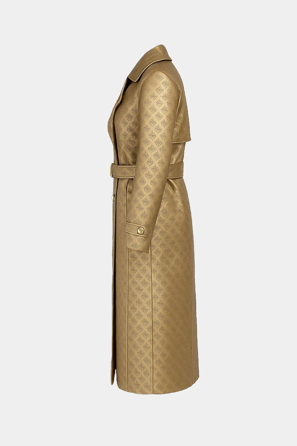 Trench Guess Donna in Ecopelle Oro con Motivo Logo