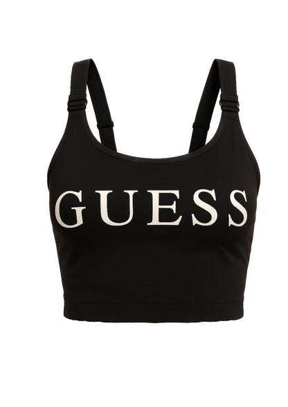 Top Sportivo Guess Donna in Nero con Logo