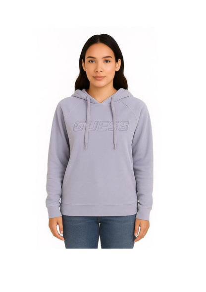 Felpa Guess Donna con Cappuccio e Logo in Rilievo