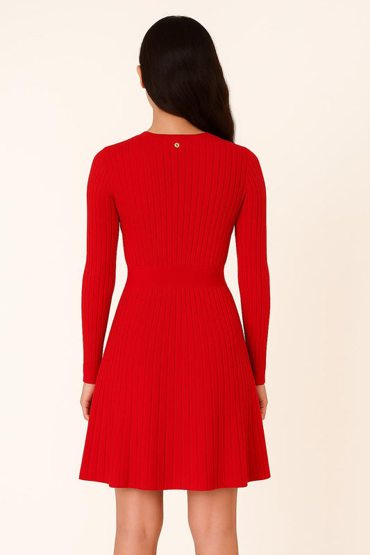 Abito Guess Donna in Maglia a Coste con Cintura