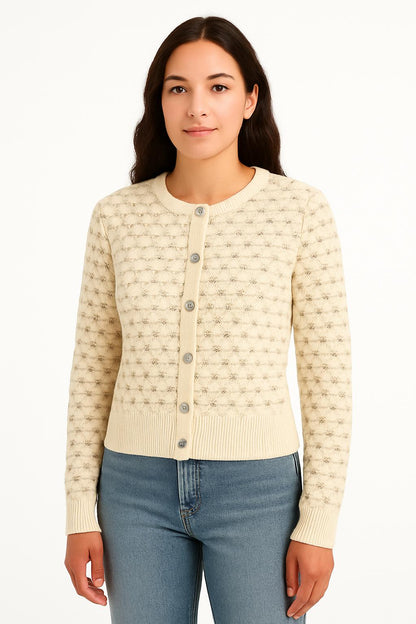 Cardigan Guess Donna in Maglia con Lavorazione a Rilievo