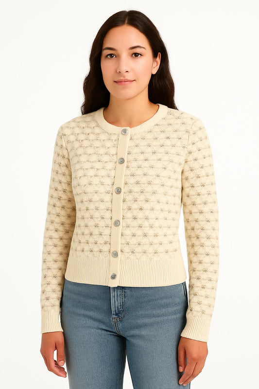 Cardigan Guess Donna in Maglia con Lavorazione a Rilievo