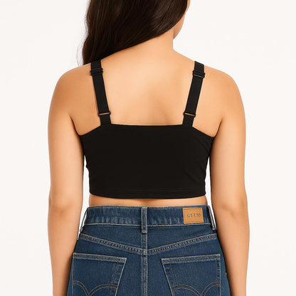 Top Sportivo Guess Donna in Nero con Logo