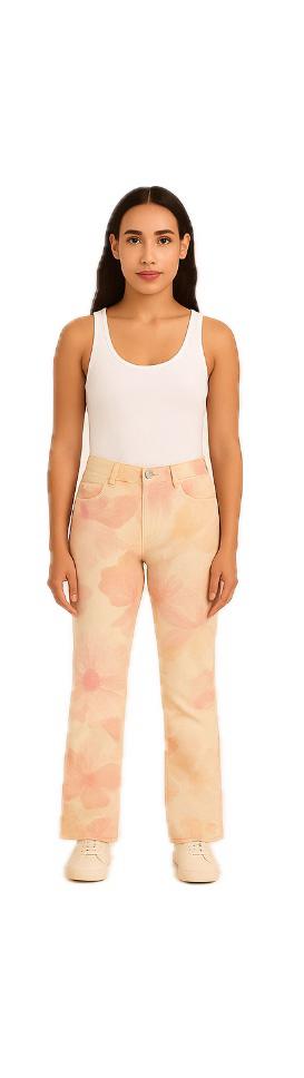 Pantaloni Guess Donna a Gamba Dritta con Stampa Floreale
