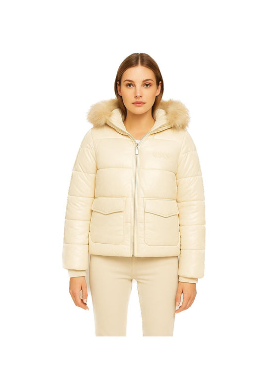 Piumino Guess Donna con Cappuccio e Pelliccia Ecologica