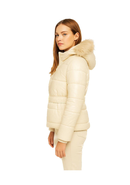 Piumino Guess Donna con Cappuccio e Pelliccia Ecologica