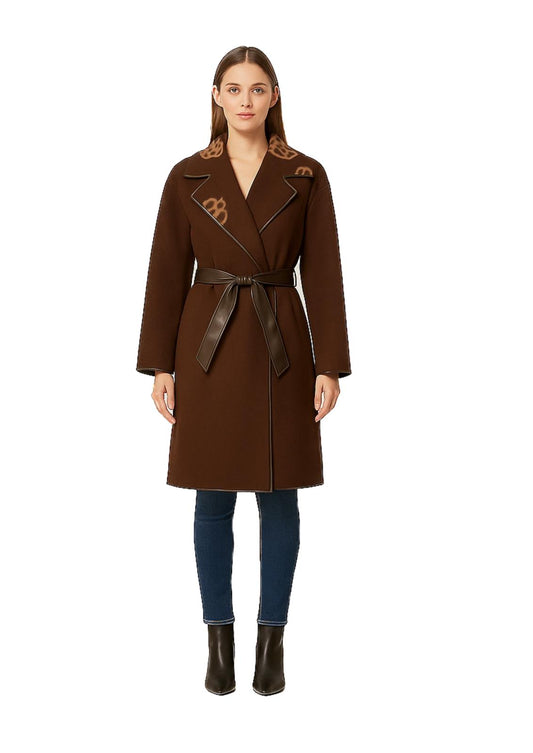 Cappotto Guess Donna in Lana con Cintura e Dettagli Logo