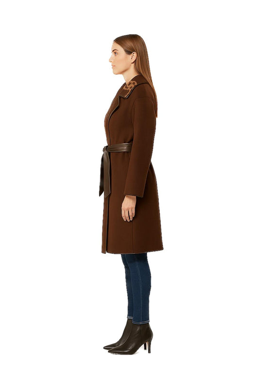 Cappotto Guess Donna in Lana con Cintura e Dettagli Logo