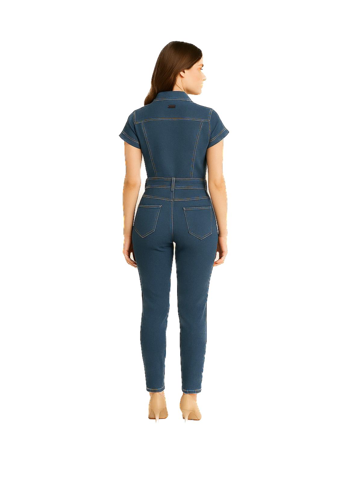 Tuta Guess Donna in Denim con Zip Frontale