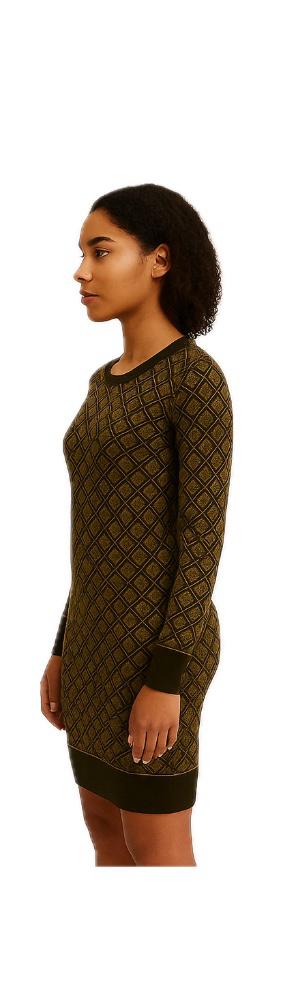 Abito Guess Donna in Maglia Jacquard con Fantasia Geometrica